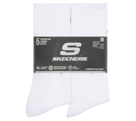 6 Pack Large Core Crew Socks | Skechers sale
