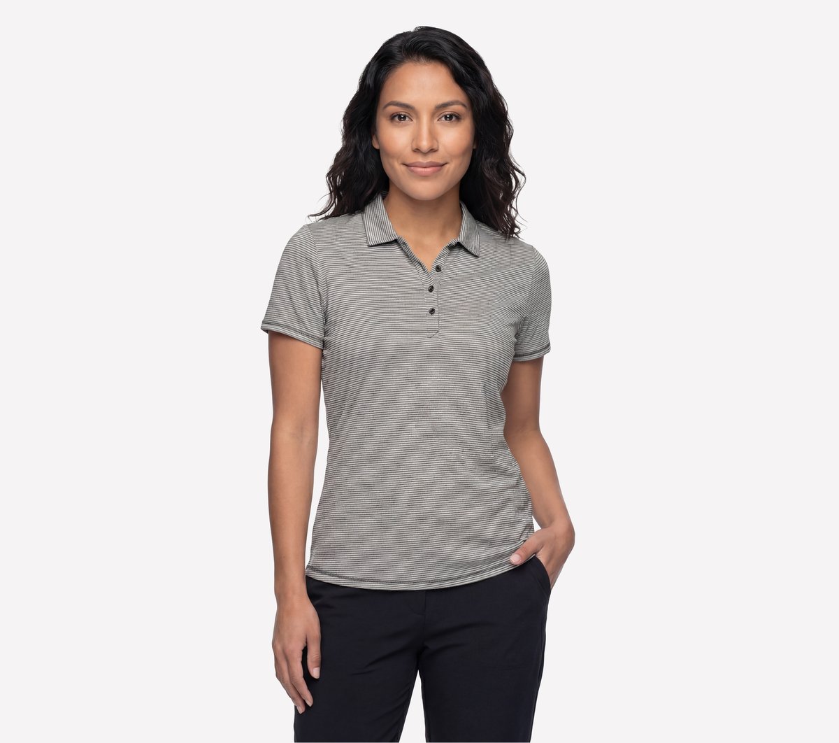 Short Sleeve On The Green Striped Polo | Skechers online