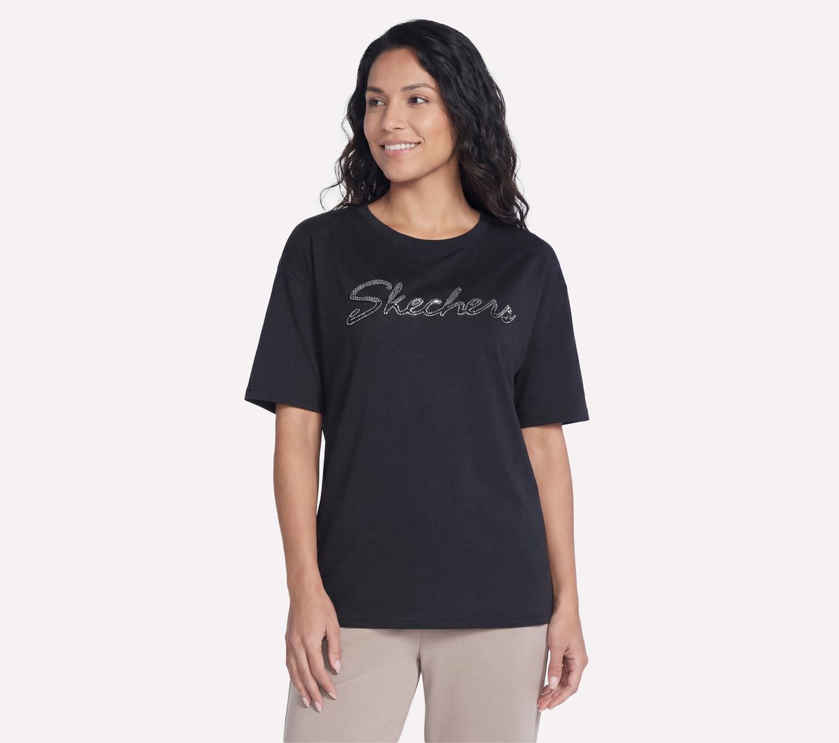 Script Diamond Studded Short Sleeve Tee | Skechers outlet