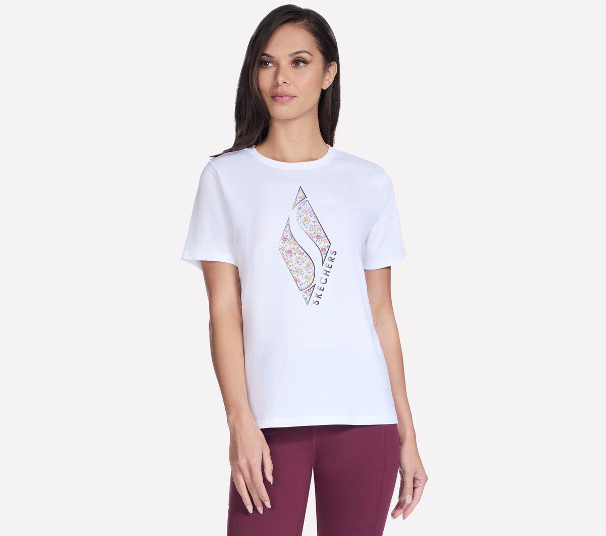 Floral Diamond Short Sleeve Tee | Skechers USA