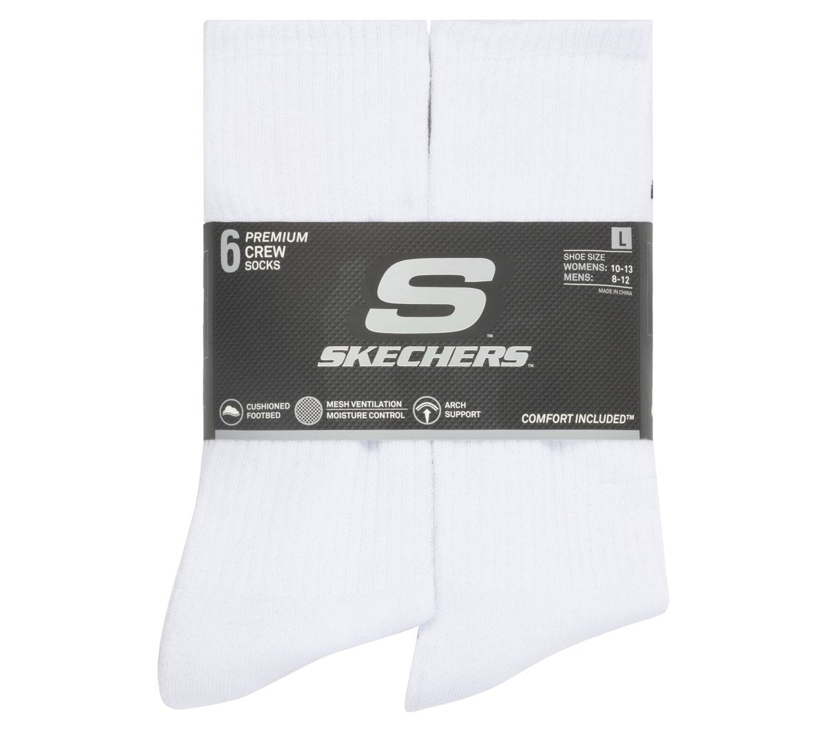 6 Pack Large Core Crew Socks | Skechers sale