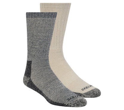 2 Pack Men's Crew Wool Socks | Skechers outlet