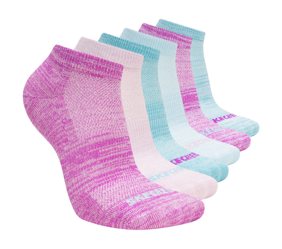 6 Pack Girls' Low Cut Color Stripe Socks | Skechers USA